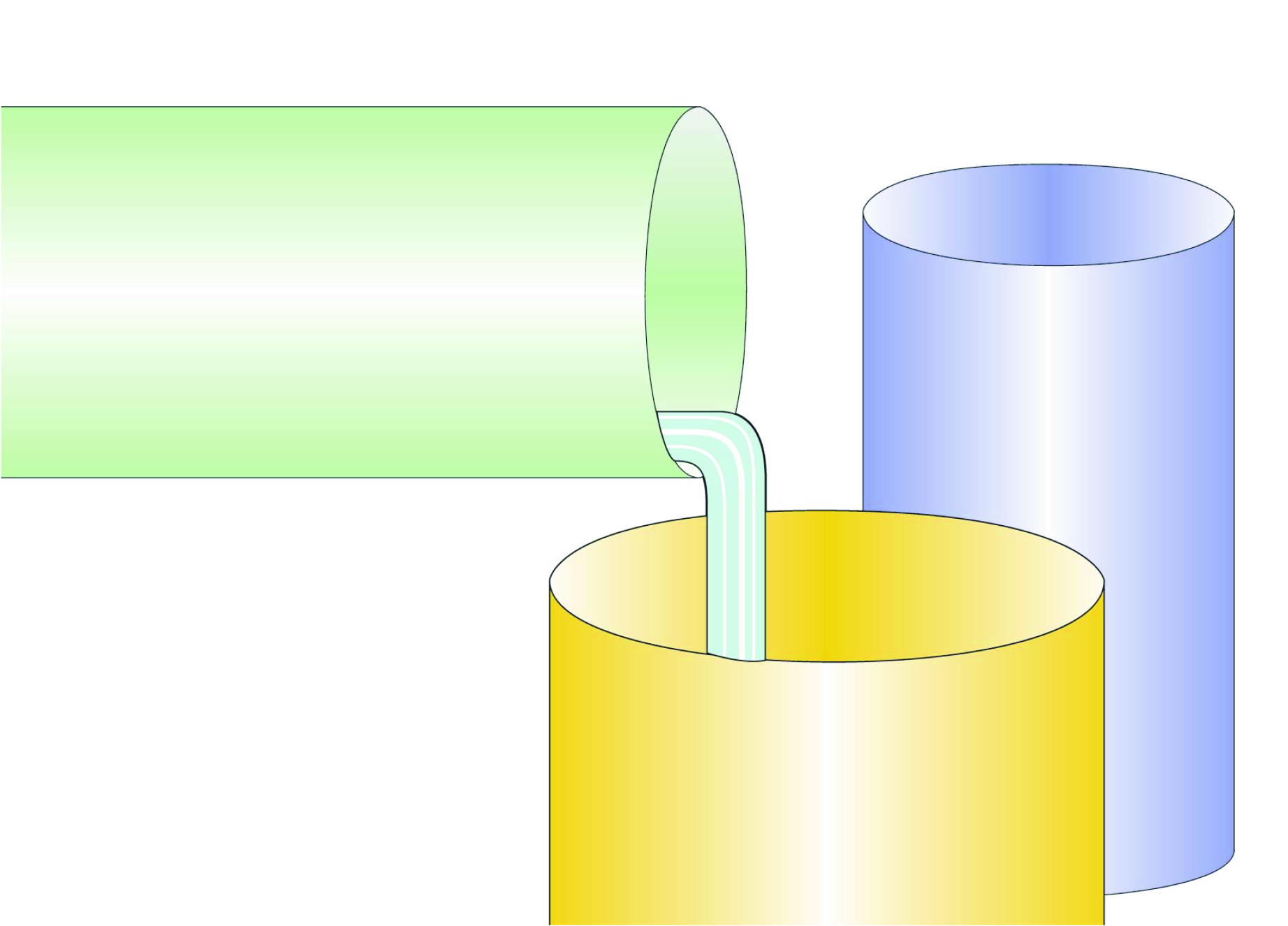 water pouring through pipes illustration